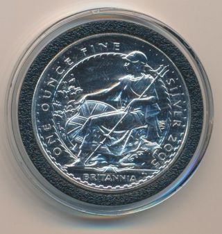2005 Great Britain 1 Oz Silver Britannia 2 Pounds Coin photo
