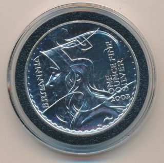 2003 Great Britain 1 Oz Silver Britannia 2 Pounds Coin photo