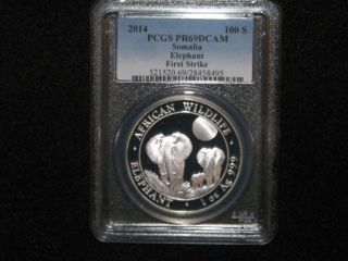 2014 Pcgs Pr69 Dcam Somalia 100 Shillings First Strike Silver Coin 