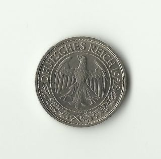1928 - A Germany Weimar 50 Reichspfennig Coin Au,  Km 49 photo
