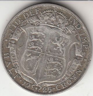 Scarce 1925 King George V Half Crown (2/6d) - Silver Coin photo