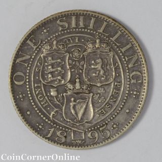 1895 Great Britain Silver One Shilling (ccx3897) photo