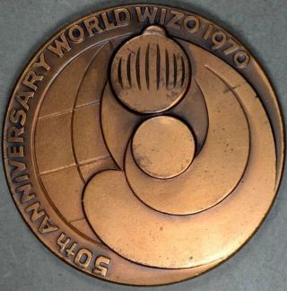 Israel 1970 50th Anniversary World Wizo Bronze Medal 60 Mm 94.  3 Grams photo