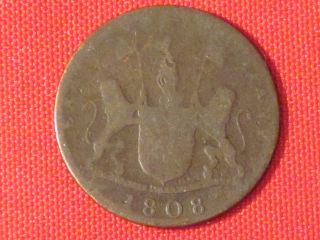 1808 X.  Cash Coin - (british India) Fun Old Coin Here photo