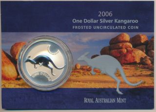 2006 Australian 1 Oz Silver Kangaroo Frosted Uncirculated 1 Dollar Coin photo