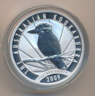 2009 Australian 1 Oz Silver Kookaburra 5 Dollar Coin photo