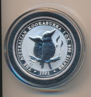 2001 Australian 1 Oz Silver Kookaburra 5 Dollar Coin photo