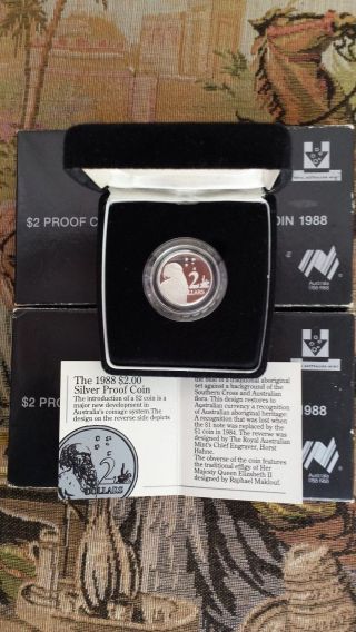 Australia Aboriginal Proof Silver Coin - 1988 - $2 photo
