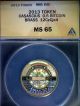 2013 Anacs Ms 65 Loaded 0.  5 Bit Coin - Physical Brass Coin Coins: World photo 5