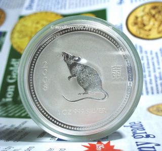 2008 Perth Series1 Lunar Mouse 1oz Silver Coin photo