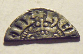 1248 - 50 England Henry Iii Hammered Medieval Silver Cut Halfpenny - Class 3 photo