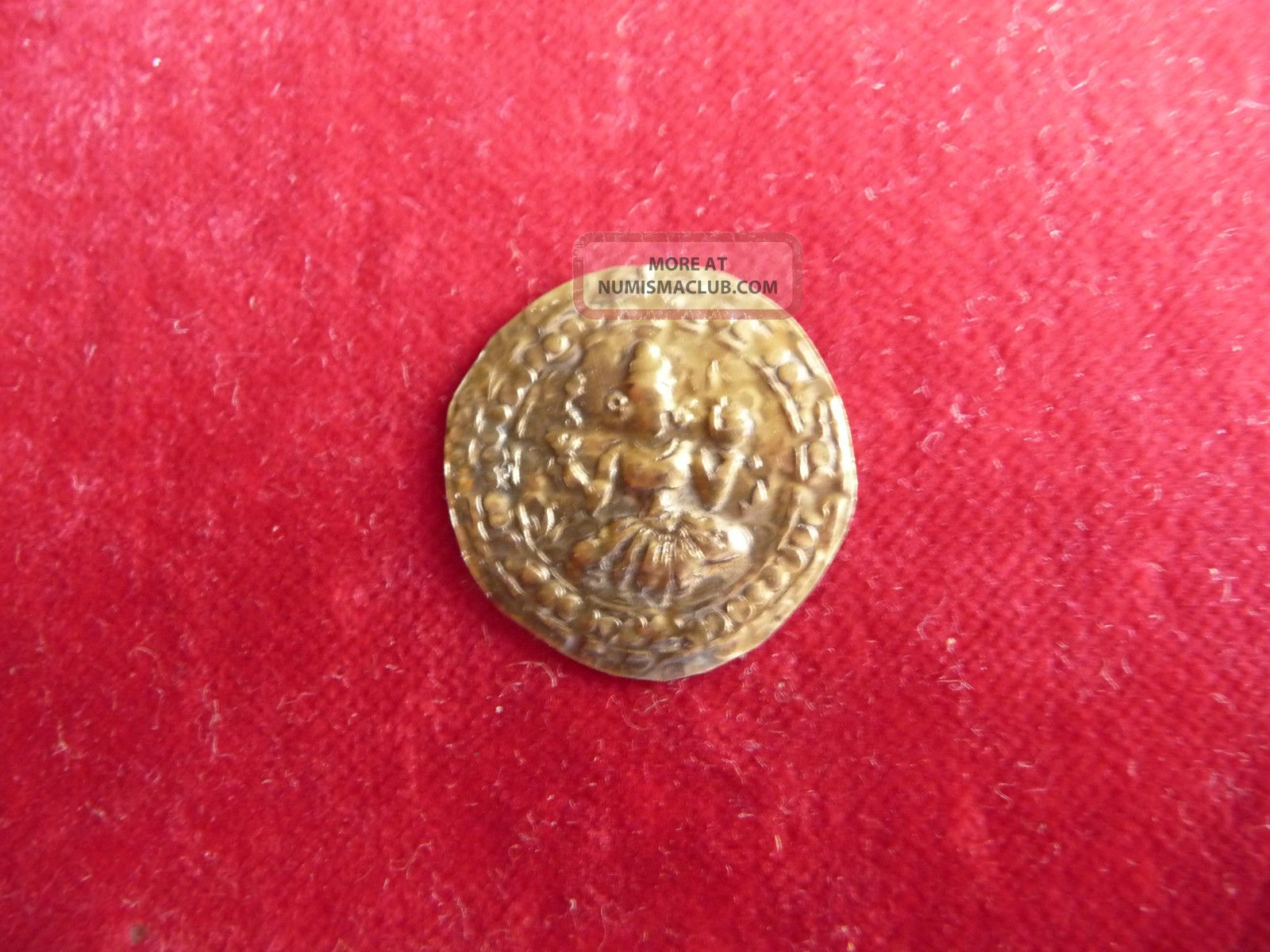 Rare Ancient India Coin : Indian Coin With Ancient Goddess - Good Deal Coins: Medieval photo