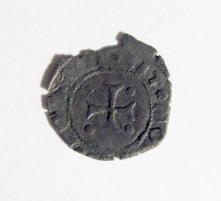 Medieval Coin: Spain: Rare 1513 - 16 Templar Dinero; Fernando Ii Navarra (1146) photo