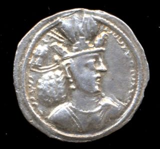 112 - Indalo - Arab - Sasanian.  Shapur Ii,  309 - 379 Ad.  Ar Drachm.  Very Scarce photo