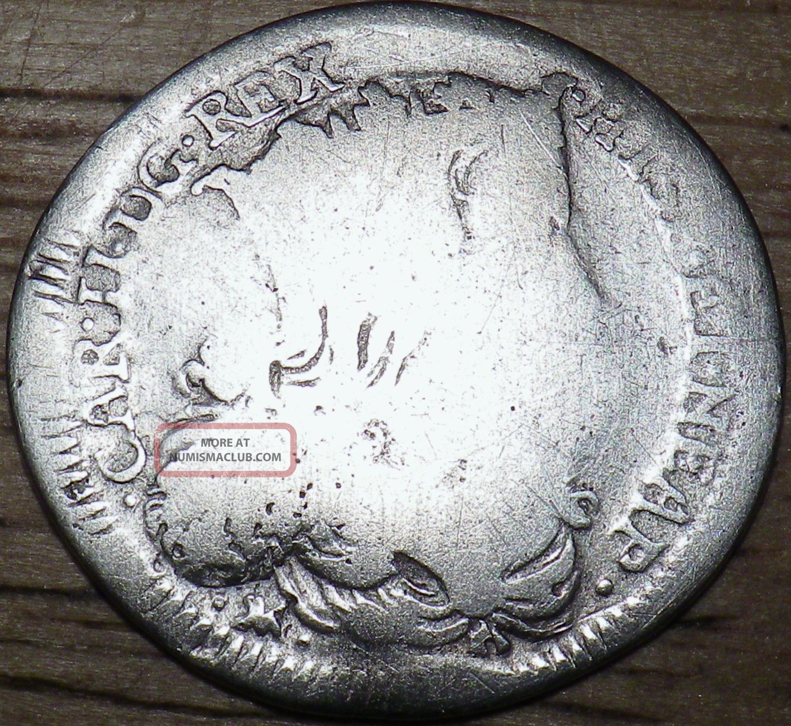 1691 Italy Silver 1 Carlino 10 Grana Naples Sicily Look