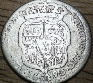 1690 Italy Silver 1 Carlino 10 Grana - Naples Sicily - Look photo