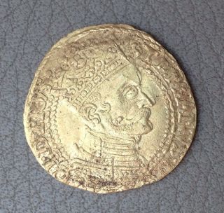 1 Ducat 1584 Stephan Bathory,  Danzig,  Medieval Gold Coin,  Rare photo