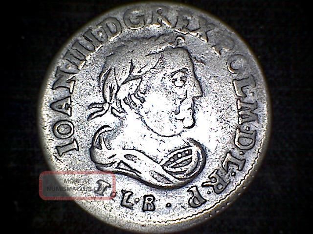 Poland Lithuania Johann Iii Jan Sobieski 1684 6 Groschen,  Silver Coins: Medieval photo