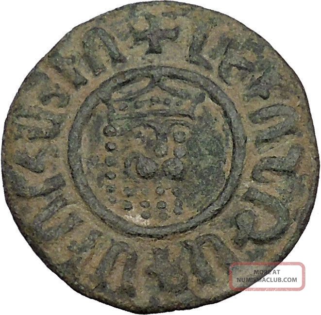 Armenian Kingdom Levon I 1198ad Quality Ancient Medieval Coin Lion Cross I41630 Coins: Medieval photo