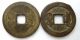 Qing,  2 X Qian Long Tong Bao Brass Coin,  Different Long,  Vf Coins: Medieval photo 1