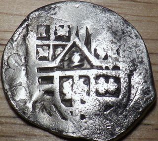 C1572 Spanish Silver 2 Reales Cob - Colonial Coinage - Larger Coin - Look photo