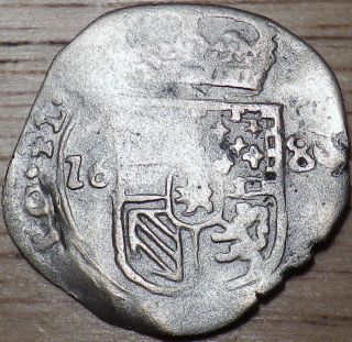 1680 Spanish Netherlands Silver 1 Patard - Flanders - Awesome Coin - Look photo
