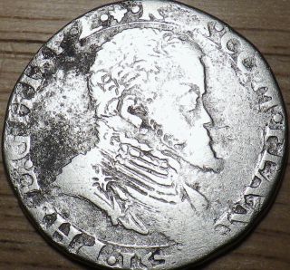 1572 Spanish Netherlands Silver 1/5 Ecu - Brabant - Larger Coin - Look photo