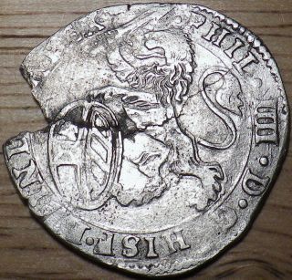1627 Spanish Netherlands Silver 1 Escalin - Brabant - Larger Coin - Look photo