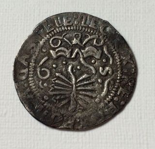 15th Century Spain Silver Half Real.  Ferdinand & Isabella. photo