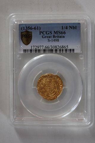 Nsw - Leipzig Gold Great Britain 1/4 Noble 1356 - 61 Pcgs Ms 66 Unbelievable photo