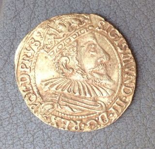 1 Ducat 1590 Sigismund Iii Vasa,  Danzig,  Medieval Gold Coin, photo