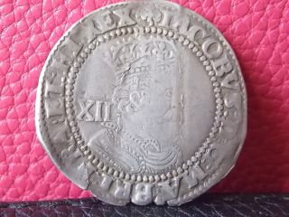 Hammered Silver James I Shilling C.  1600s See Picture Taken W/refinery Radar Gun photo