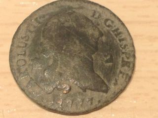Pirate Treasure Coin,  1777 Carlos Charles Iii Spanish Colonial 2 Maravedis Cob photo