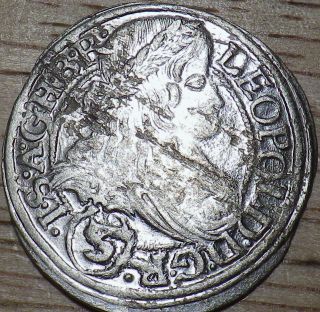 1666 German Silver 3 Kreuzer - Silesia - Bu - Look photo
