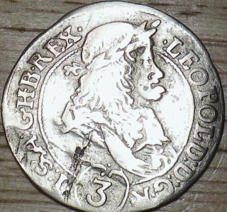 1694 Hungary Silver 3 Krajczar - Great Coin - Look photo