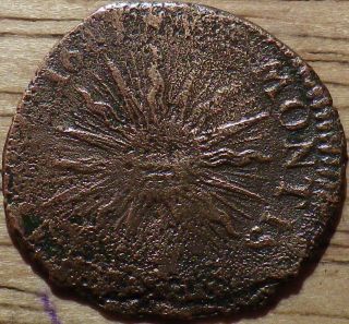 Unknown Old Sun & Rays Copper Coin - Coin - Look (a) photo