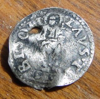 Medieval Silver Venetian Soldino As A Halfpenny In England 1380 - 1413 photo