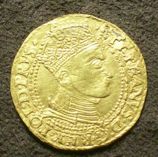 Rare Poland Stephen Stephan Batory Bathory 1584 Gold Coin Ducat Dukat photo