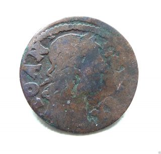 Lithuanian Medieval Copper Coin Solidus.  (o17) photo