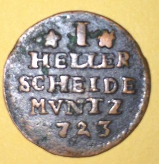 1723 Hesse - Cassel Heller Scheide Muntz Km 380 21 Mm Copper As Per Scan (tc227) photo