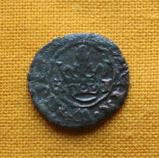 Medieval Hungarian Coin - Wladislaus Copper Denar.  1440 - 1444. photo
