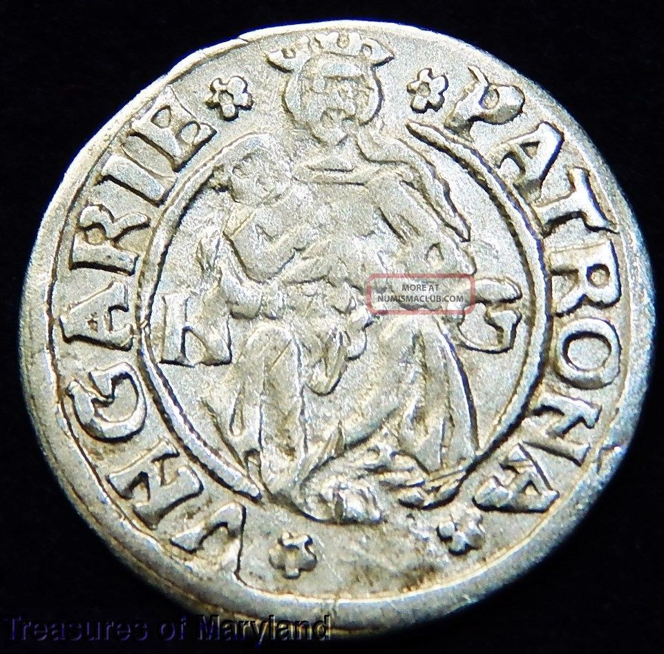 1512 Mary Holding Baby Jesus Hungarian Denar (dn1) Coins: Medieval photo