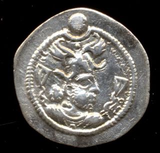 205 - Indalo - Arab - Sasanian.  Peroz I (459 - 484ad).  Ar Drachm Year14.  Darabgird photo