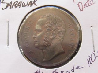 An 1863 One Cent Coin From Sarawak,  Borneo; A One Year Type photo