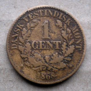 Danish West Indies 1 Cent,  1868 photo