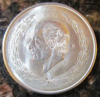 Au,  Mexico 5 Pesos Mo 1952 Hidalgo, .  720 Silver. photo
