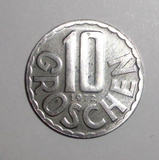 1972 Austria 10 Groschen Coin photo