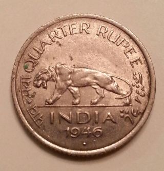 India - Republic 1/4 Rupee,  Patterns 1946 photo