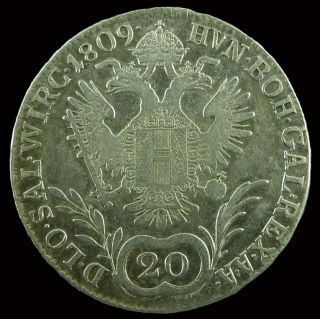 Austria - 1809a - 20 Kreuzer - 0,  583 Silver Coin photo