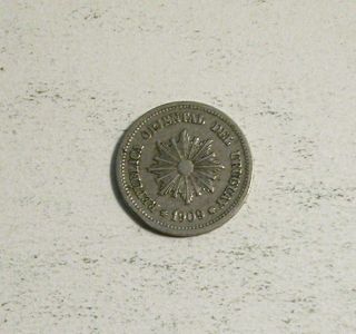 1909 A Uruguay 2 Centesimos Two Cents South America American Coin photo